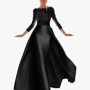 Black Satin Evening dress